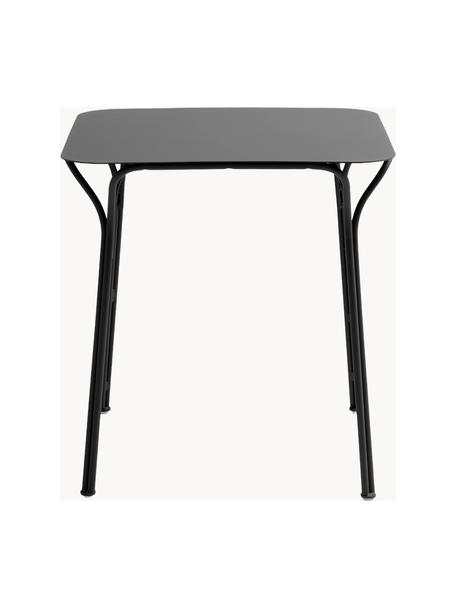 Table de jardin Hiray, 70 x 70 cm, Acier galvanisé, laqué, Noir, larg. 70 x haut. 70 cm