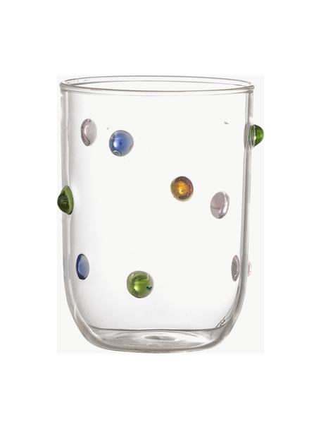 Bicchiere da acqua in vetro soffiato Thalia, Vetro soffiato, Trasparente, multicolore, Ø 8 x Alt. 11 cm, 400 ml