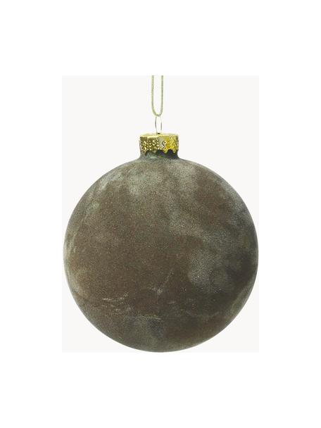 Palline di Natale in velluto Alcan Ø 8 cm, 3 pz, Verde oliva, Ø 8 x Alt. 8 cm