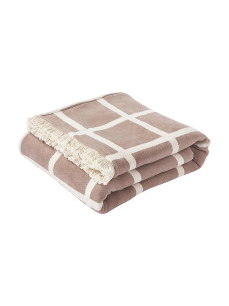 Plaid à carrées avec franges Edison, 100 % coton

Le matériau est certifié STANDARD 100 OEKO-TEX®, 5726CIT, CITEVE, Beige, blanc crème, larg. 130 x long. 170 cm