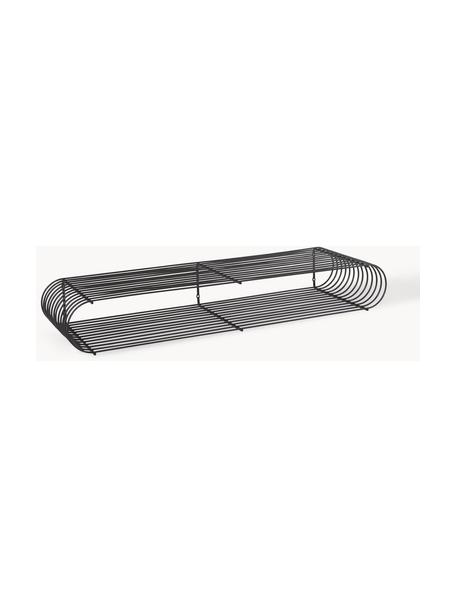 Estante de pared de metal Curva, 12 cm, Metal recubierto, Negro, An 80 x Al 12 cm