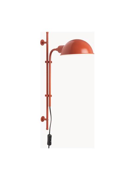 Wandleuchte Funiculí mit Stecker und verstellbarem Lampenschirm, Lampenschirm: Aluminium, beschichtet, Terrakotta, glänzend, T 30 x H 49 cm