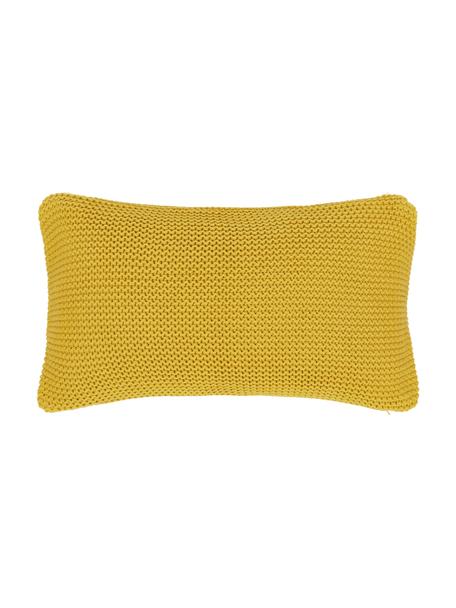 Dzianinowa poszewka na poduszkę z bawełny organicznej  Adalyn, 100% bawełna organiczna, certyfikat GOTS, Żółty, S 30 x D 50 cm