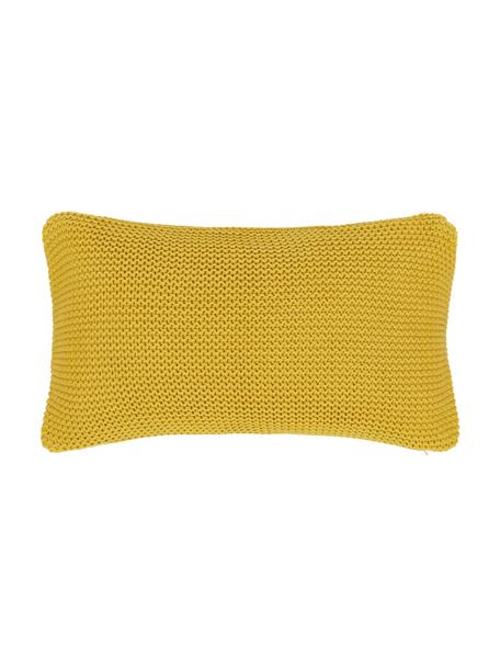 Pletený povlak na polštář z organické bavlny Adalyn, 100 % bavlna, s certifikátem GOTS, Žlutá, Š 30 cm, D 50 cm