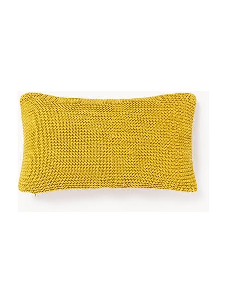 Funda de cojín de punto de algodón ecológico Adalyn, 100% algodón ecológico, certificado GOTS, Amarillo, An 30 x L 50 cm