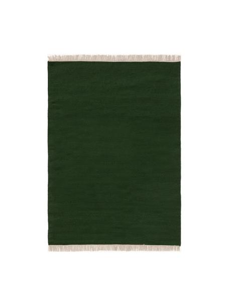 Ręcznie tkany dywan z wełny Liv, 80% wełna, 20% bawełna

Włókna dywanów wełnianych mogą nieznacznie rozluźniać się w pierwszych tygodniach użytkowania, co ustępuje po pewnym czasie, Ciemny zielony, S 120 x D 170 cm (Rozmiar S)