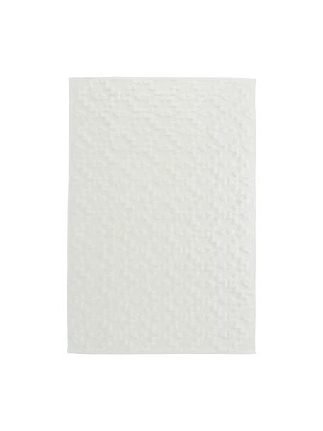 Tappeto in cotone tessuto a mano con struttura alta-bassa Idris, 100% cotone, Crema, Larg. 80 x Lung. 150 cm (taglia XS)