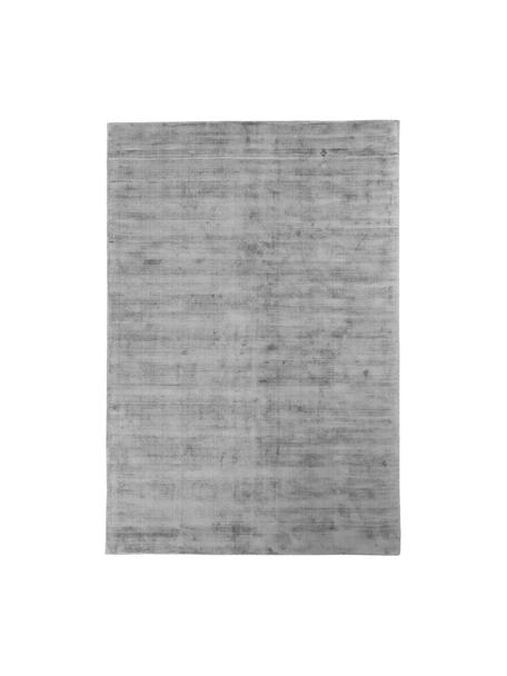 Handgeweven viscose vloerkleed Jane, Onderzijde: 100% katoen Het in dit pr, Grijs, B 200 cm x L 300 cm (maat L)
