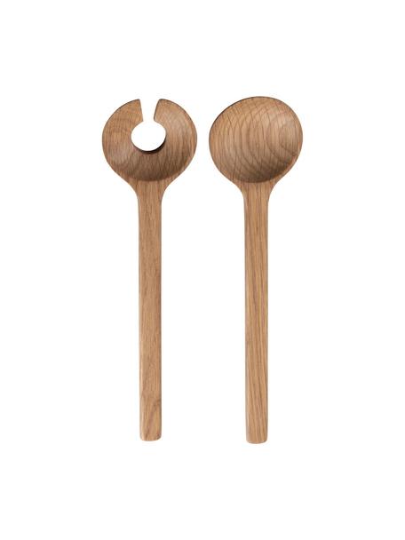 Komplet sztućców do sałatek z drewna dębowego Bit, 2 elem., Drewno dębowe, Drewno dębowe, D 24 cm