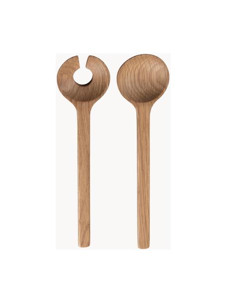 Komplet sztućców do sałatek z drewna dębowego Bit, 2 elem., Drewno dębowe, Drewno dębowe, D 24 cm