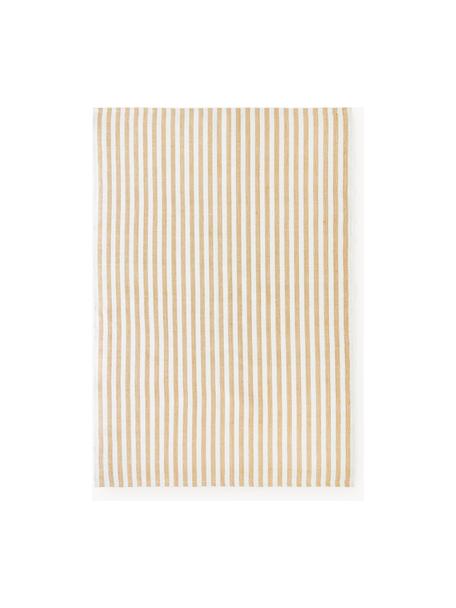 Ręcznie tkany dywan wewnętrzny/zewnętrzny Lyla, 100% poliester z certyfikatem GRS, Biały, ochrowy, S 160 x D 230 cm (Rozmiar M)