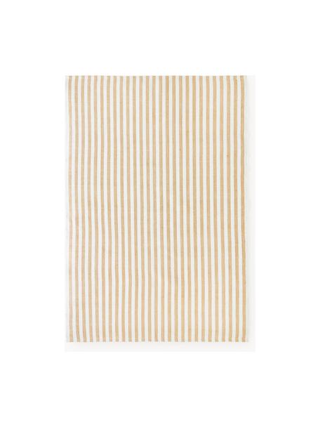 Tapis d'intérieur/extérieur tissé à la main Lyla, 100 % polyester, certifié GRS, Blanc, ocre, larg. 80 x long. 150 cm (taille XS)