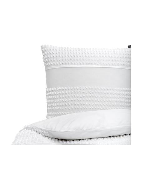 Pościel z bawełny z tuftowaną dekoracją Endure, Biały, 135 x 200 cm + 1 poduszka 80 x 80 cm
