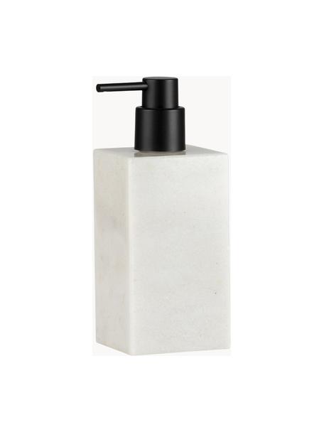 Dispenser sapone in marmo Andre, Marmo, Bianco marmorizzato, nero, Ø 7 x Alt. 18 cm