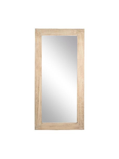 Espejo de pared de madera de Paulownia Tiziano, Espejo: cristal, Beige, An 82 x Al 172 cm