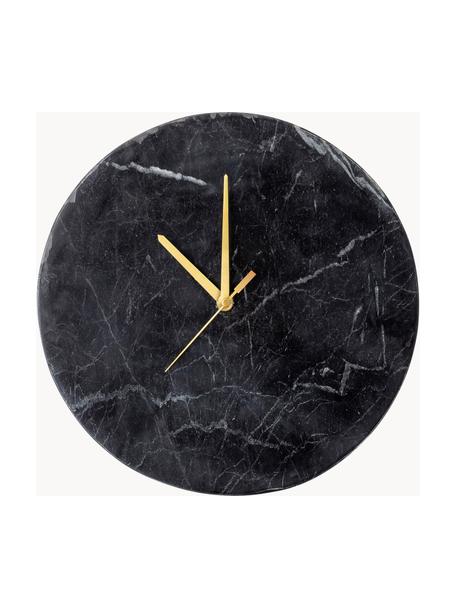 Reloj de pared Jamin, Mármol, Negro, Ø 26 cm