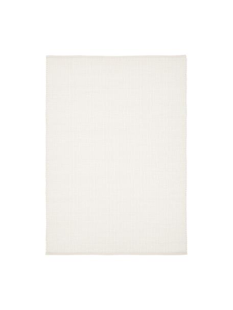 Alfombra artesanal de lana Amaro, Parte superior: 100% lana, Reverso: 100% algodón Las alfombra, Blanco crema, An 120 x L 180 cm (Tamaño S)