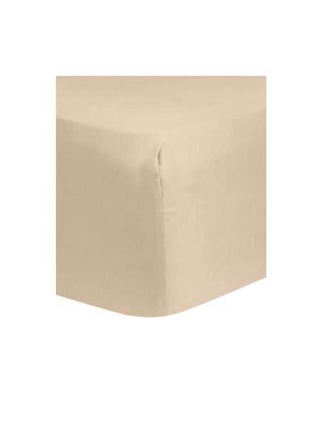 Boxspring hoeslaken Comfort in taupe, katoensatijn, Weeftechniek: satijn, Taupe, B 140 x L 200 cm