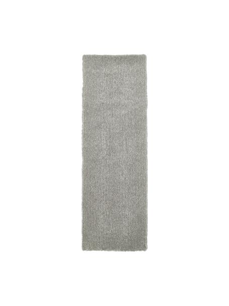 Alfombra corredor de pelo alto Marsha, Reverso: 55% poliéster, 45% algodó, Gris, verde menta, An 80 x L 250 cm