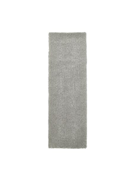 Fluffy hoogpolige loper Marsha in grijs/mintgroen, Grijs, mintgroen, B 80 x L 250 cm