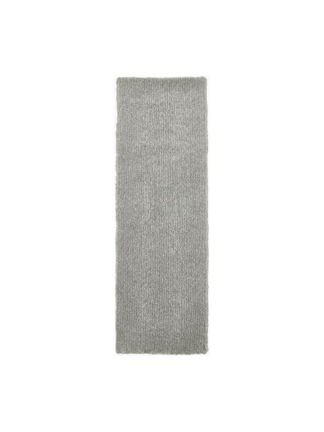 Alfombra corredor de pelo alto Marsha, Reverso: 55% poliéster, 45% algodó, Gris claro, An 80 x L 250 cm