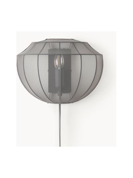Kinkiet z siateczki Beau, Stelaż: metal malowany proszkowo, Szary, S 30 x W 22 cm