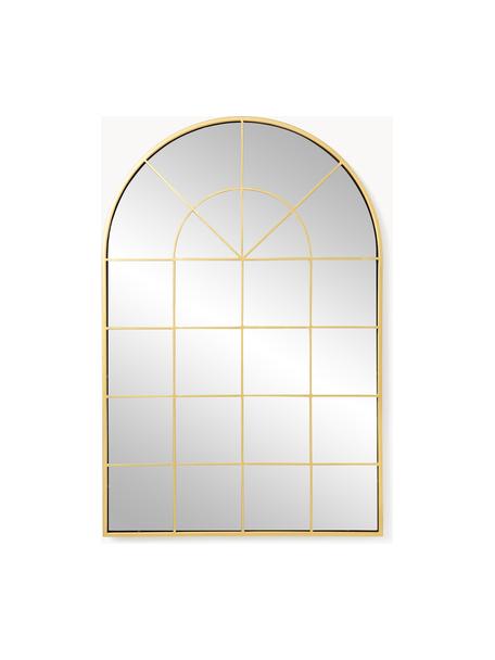 Specchio da parete look finestra Clarita, Cornice: metallo rivestito, Retro: pannelli di fibra a media, Superficie dello specchio: lastra di vetro, Dorato, Larg. 60 x Alt. 90 cm