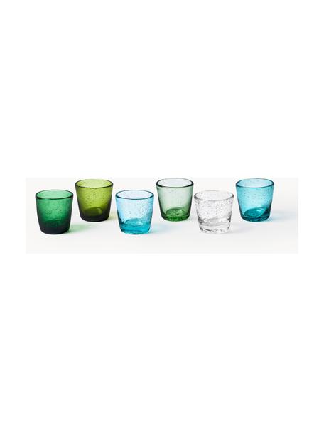 Borrelglaasjes Cancun met decoratieve bubbels, set van 6, Glas, Groentinten, Ø 6 x H 6 cm, 70 ml