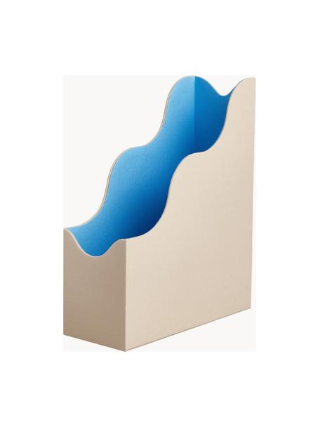 Raccoglitore verticale Magazine, Tessuto 50% cotone, 50% cartone grigio, Beige chiaro, blu, Larg. 25 x Prof. 10 cm