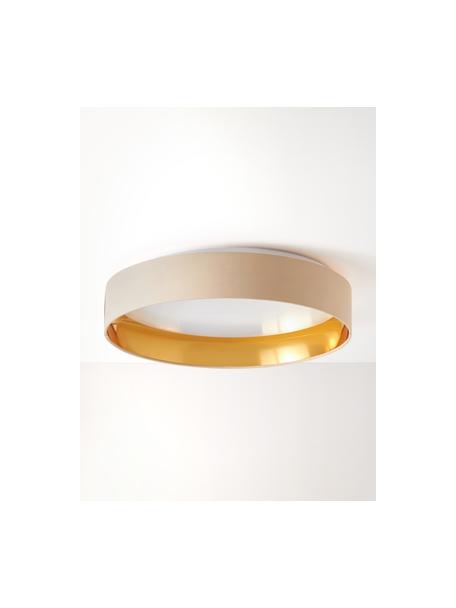 Plafoniera a LED Mallory, Cornice: metallo, verniciato, Disco diffusore: plastica, Beige, dorato, Ø 41 x Alt. 10 cm