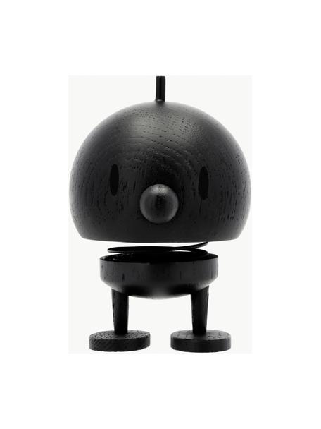 Figura decorativa Bumble, 11 cm, Madera de roble lacada, Negro, Ø 9 cm