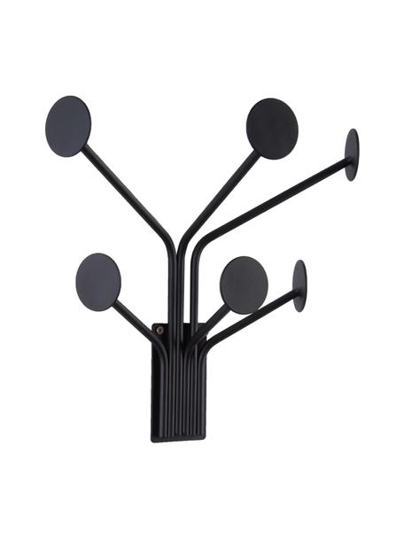 Metalen wandkapstok Dots in zwart, Gepoedercoat staal, Zwart, B 27 x H 27 cm