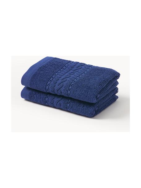 Handdoek Cordelia in verschillende formaten, Donkerblauw, XS gastendoekje, B 30 x L 50 cm, 2 stuks