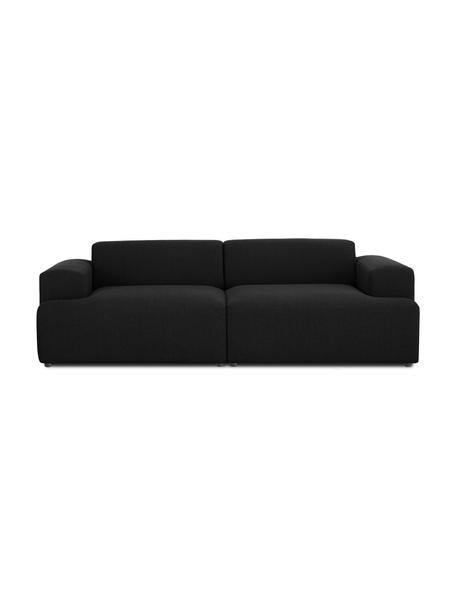Sofá Melva (3 plazas), Tapizado: 100% poliéster Alta resis, Estructura: madera de pino maciza, ce, Patas: plástico, Tejido negro, An 238 x F 101 cm