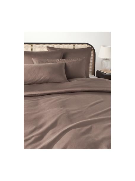 Baumwollsatin-Bettdeckenbezug Comfort, Webart: Satin Fadendichte 300 TC,, Dunkelbraun, B 135 x L 200 cm