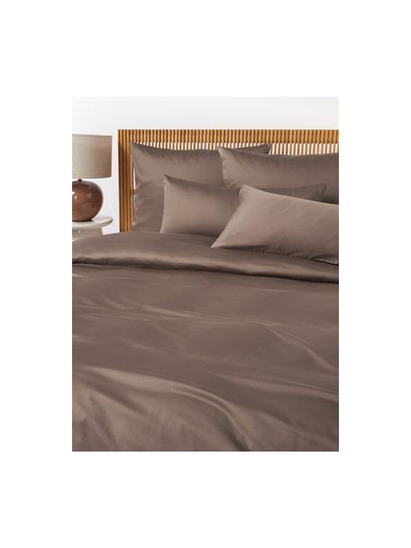 Baumwollsatin-Bettdeckenbezug Comfort, Webart: Satin Fadendichte 300 TC,, Dunkelbraun, B 135 x L 200 cm