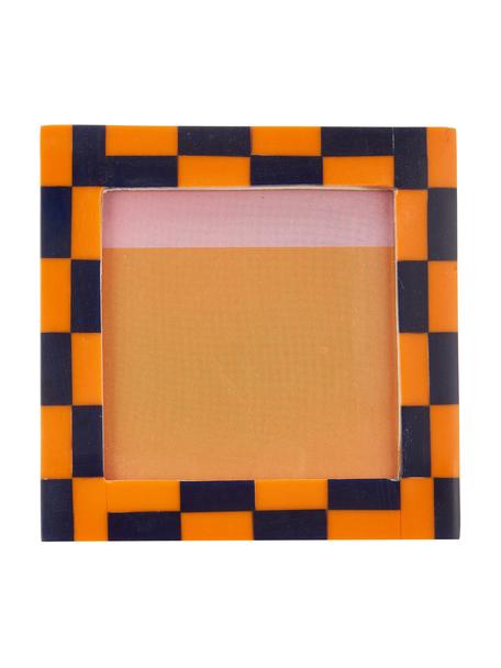Ramka na zdjęcia Check, Tworzywo sztuczne, Pomarańczowy, ciemny niebieski, S 13 x W 13 cm