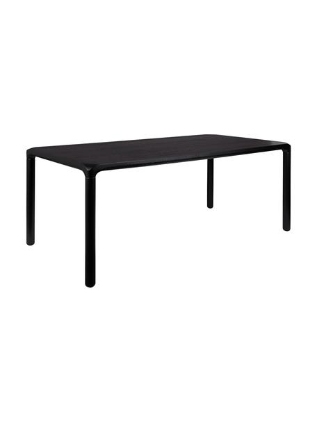 Mesa de comedor de madera de fresno Storm, tamaños diferentes, Tablero: fibras de densidad media , Estructura: madera de fresno maciza c, Patas: madera de fresno maciza, Negro, An 180 x F 90 cm