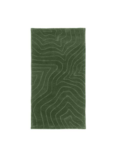 Ručně všívaný vlněný koberec Aaron, Tmavě zelená, Š 200 cm, D 300 cm (velikost L)