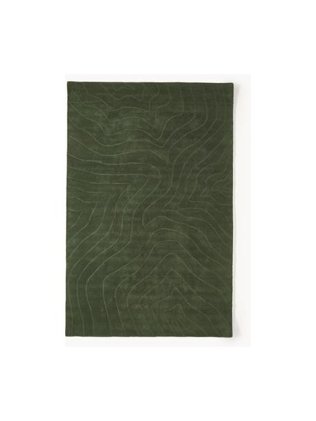 Ręcznie tuftowany dywan z wełny Aaron, Ciemny zielony, S 200 x D 300 cm (Rozmiar L)