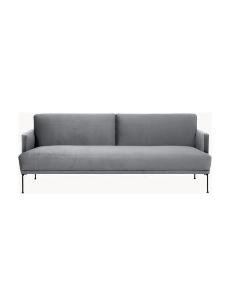 Zamatová pohovka na spanie Fluente (3-miestna), Zamatová tmavosivá, Š 220 x H 88 cm