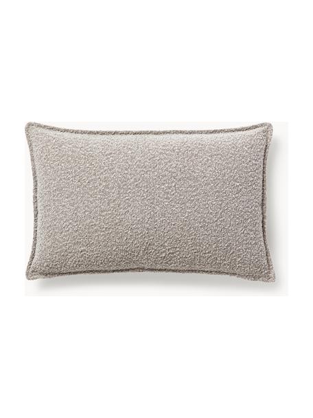 Coussin canapé en tissu bouclé Lennon, Tissu bouclé gris clair, larg. 50 x long. 80 cm