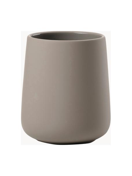 Porcelánový kelímek na zubní kartáčky Nova One, Porcelán, Taupe, Ø 8 cm, V 10 cm