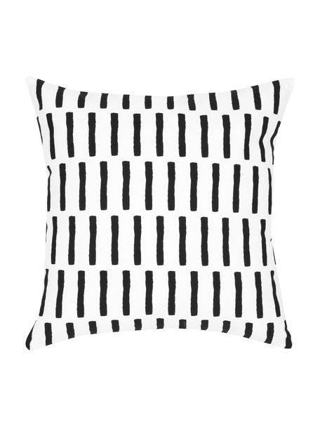 Kussenhoes Jerry in zwart/wit, Katoen, Zwart, wit, patroon, B 40 x L 40 cm