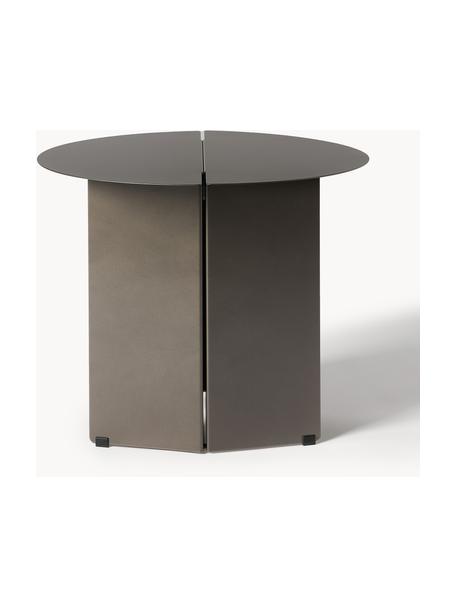 Okrúhly pomocný stolík s patinou Oru, Nehrdzavejúca oceľ, práškový náter, Antracitová s patinou, Ø 50 x V 40 cm