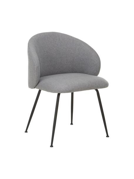Sedia imbottita in tessuto Luisa 2 pz, Rivestimento: 100% poliestere Il rivest, Gambe: metallo verniciato a polv, Tessuto grigio, nero, Larg. 59 x Prof. 59 cm