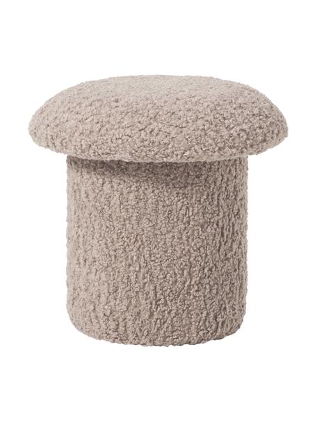 Sgabello in teddy Shroom, Rivestimento: 100% poliestere (teddy) C, Taupe, Ø 45 x Alt. 45 cm