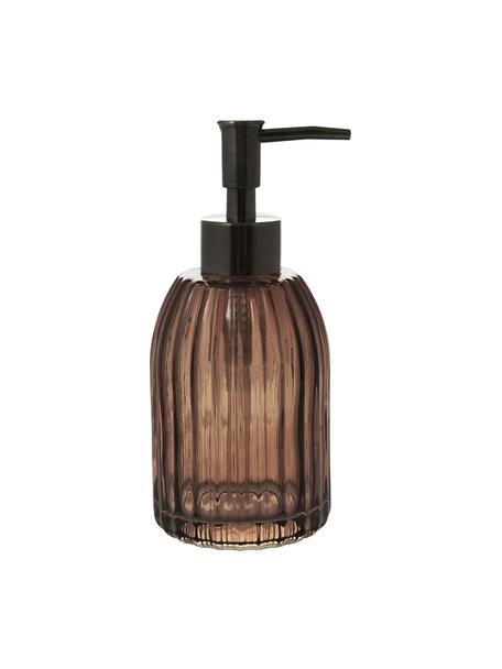 Dispenser sapone Aldgate, Contenitore: vetro, Testa della pompa: plastica, Marrone, Ø 7 x Alt. 17 cm
