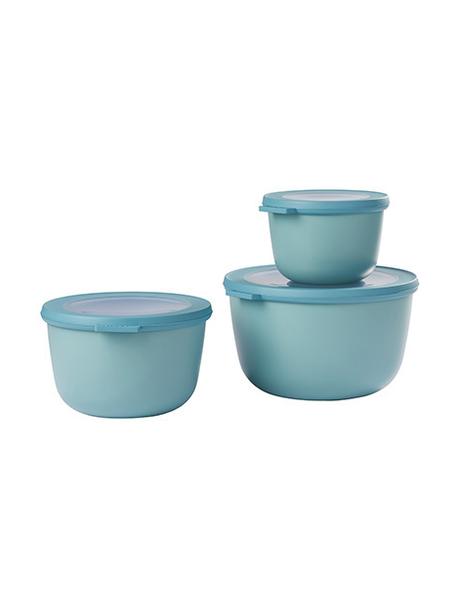 Ronde opbergschalen Cirqula, set van 3, Polypropyleen (PP), Thermoplastische Elastomeren (TPE), BPA-vrij, Turquoise, Set met verschillende formaten