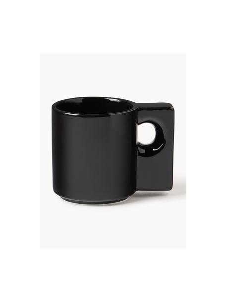 Tazas de porcelana Keira, 2 uds., Porcelana, Negro, Ø 9 x Al 9 cm, 320 ml